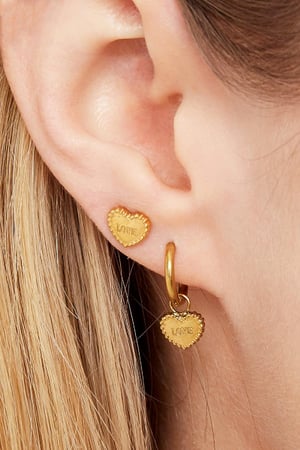 Pendientes Loving Hearts Color dorado Acero inoxidable h5 Imagen2